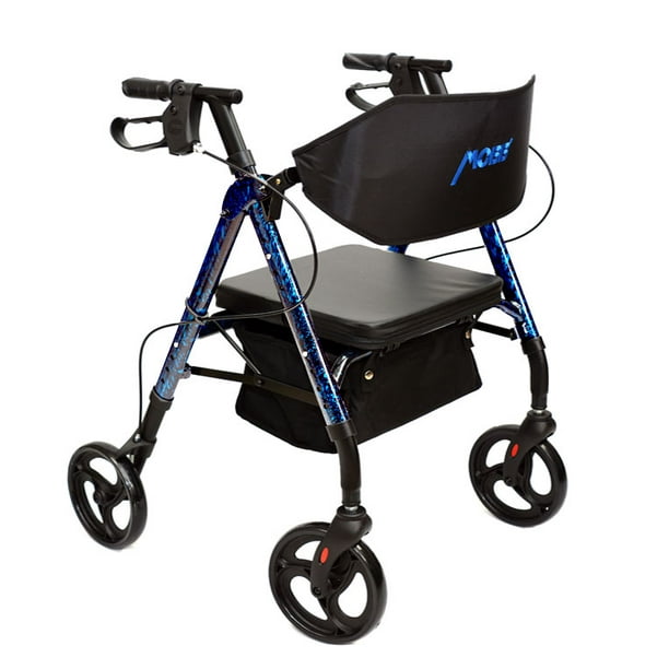 Four Wheel Rollator,Lightweight Folding Aluminum Rollator Walker Adjustable Height Rollator with Seat Large Capacity Shopping Basket for Physical Rehabilitation Training Four Wheel Rollator,Lightweight Folding Aluminum Rollator Walker Adjustable Height Rollator with Seat Large Capacity Shopping Basket for Physical Rehabilitation Training